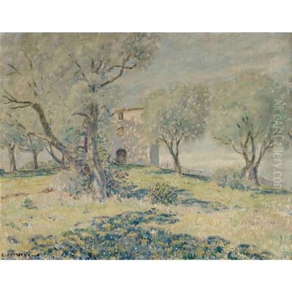 Spring Landscape, Cagnes Oil Painting by Frederick Carl Frieseke