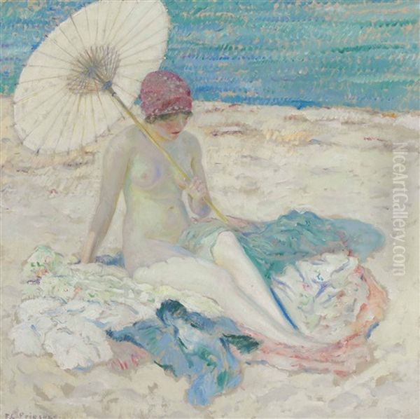 On The Beach Oil Painting by Frederick Carl Frieseke