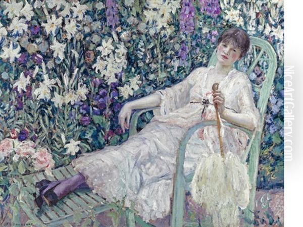 The Garden Chair Oil Painting by Frederick Carl Frieseke