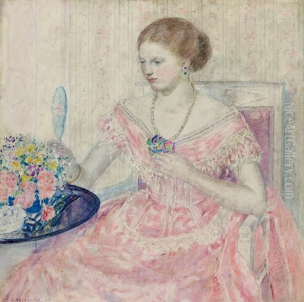 The Rose Gown by Frederick Carl Frieseke