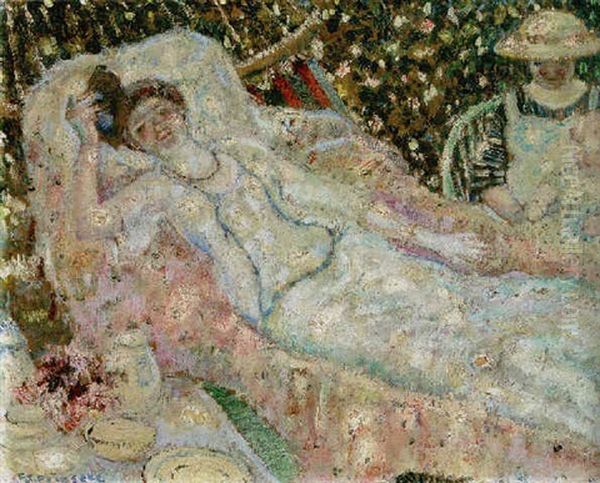 Lady In A Hammock Oil Painting by Frederick Carl Frieseke