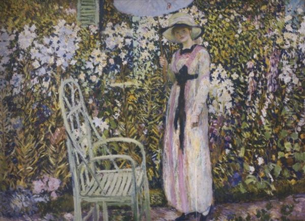 White Lilies Oil Painting by Frederick Carl Frieseke