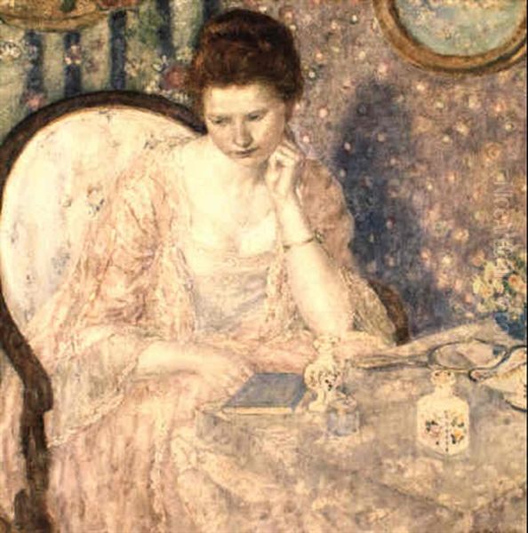 At The Dressing Table Oil Painting by Frederick Carl Frieseke