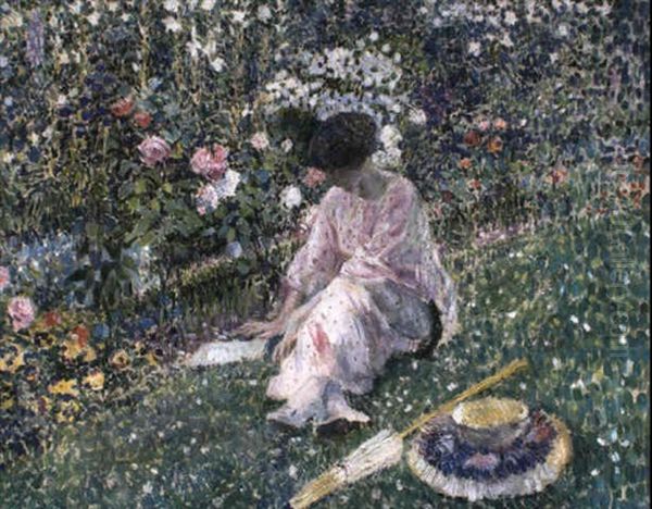 Garden In June Oil Painting by Frederick Carl Frieseke