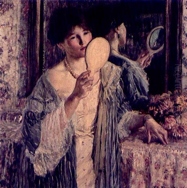 The Mirror Oil Painting by Frederick Carl Frieseke