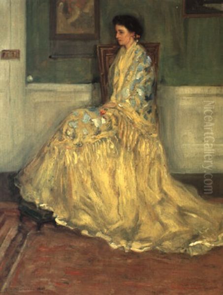 Symphony In Yellow Oil Painting by Frederick Carl Frieseke