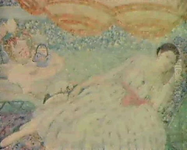 Under The Awning Oil Painting by Frederick Carl Frieseke