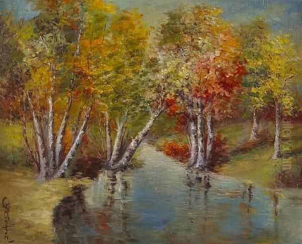 Autumn Reflections Oil Painting by Charles Percy Austin