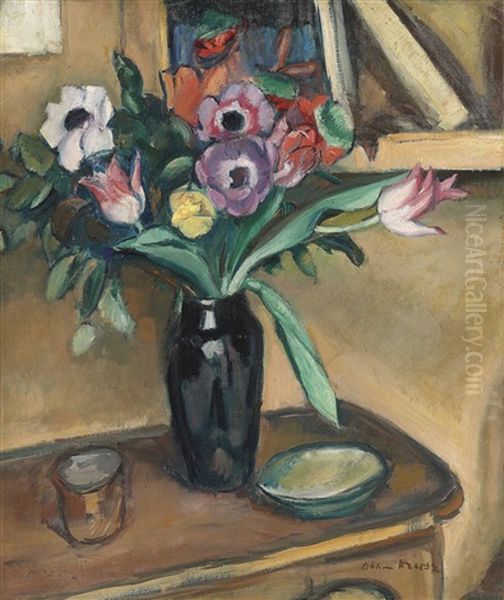 Bouquet D'anemones Et De Tulipes Oil Painting by Achille-Emile Othon Friesz