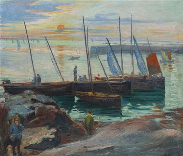 Port Breton, 1904 Oil Painting by Achille-Emile Othon Friesz