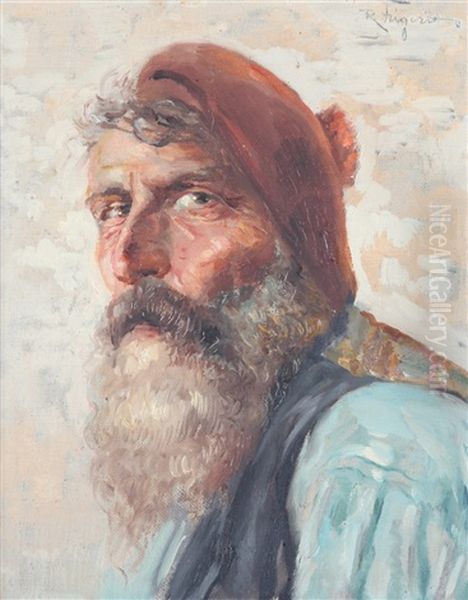 Pescatore Oil Painting by Raffaele Frigerio