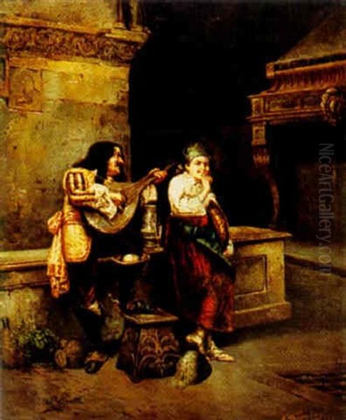 The Serenade Oil Painting by Raffaele Frigerio