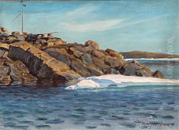 View From Greenland Oil Painting by Achton Friis