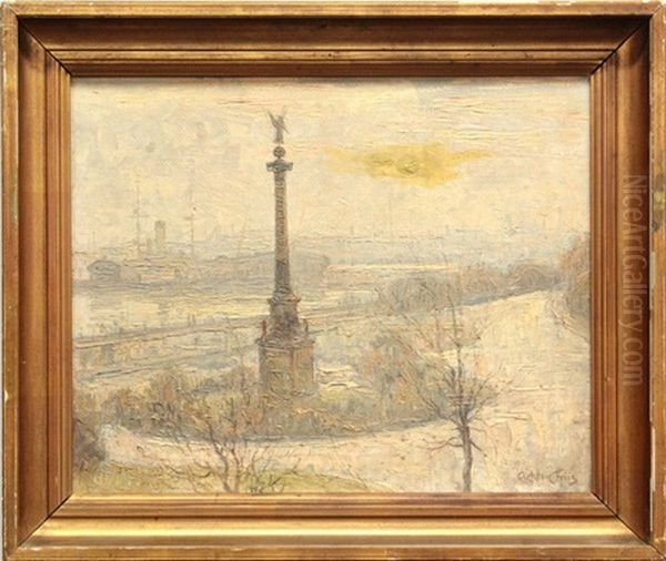 Paris Rivers Oil Painting by Achton Friis