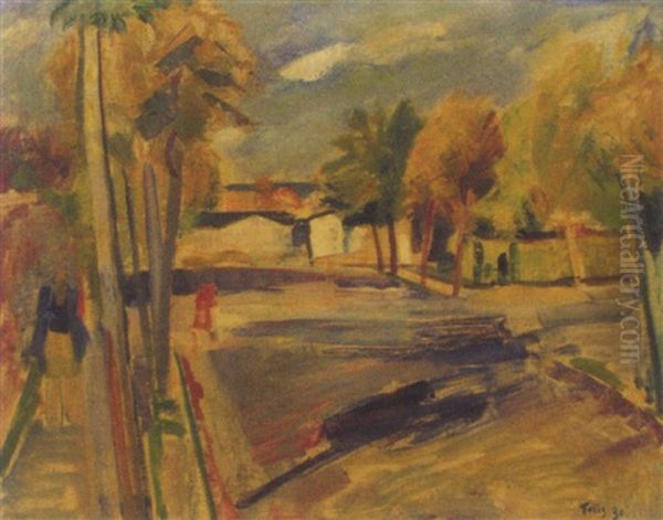 Strase Am Spatnachmittag Oil Painting by Achton Friis