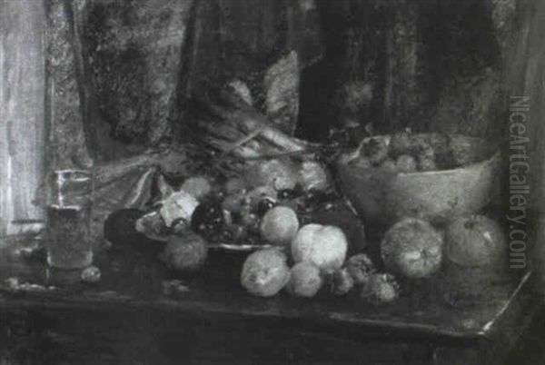 Still Life With Fruit Oil Painting by Frederick Trapp Friis