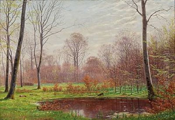 Lovspring I En Bogeskov. Motiv Fra Iselingen by Hans Gabriel Friis