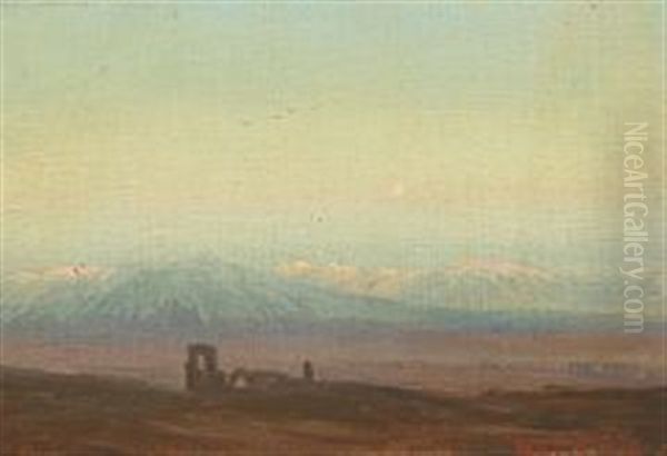 Morning In The Roman Campagna Oil Painting by Hans Gabriel Friis