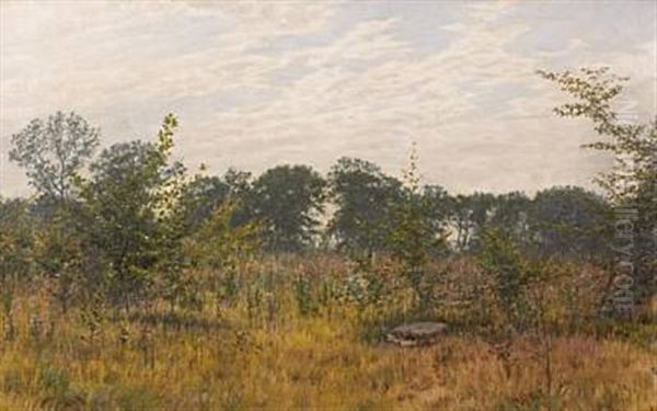 Young Trees In A Glade Oil Painting by Hans Gabriel Friis