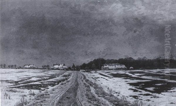 Winter Thaw Oil Painting by Hans Gabriel Friis