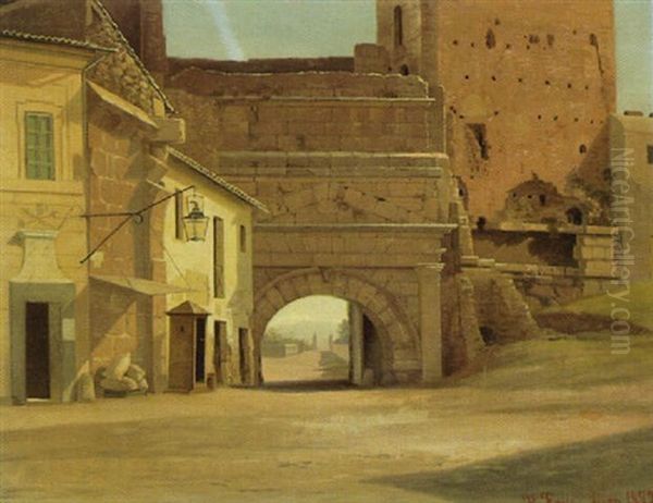 Parti Fra Porta Lorenzo, Rom Oil Painting by Hans Gabriel Friis