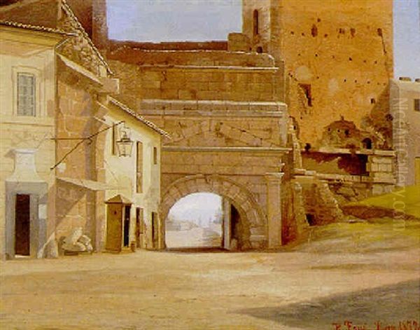 Porta Lorenzo, Byparti Fra Rom Oil Painting by Hans Gabriel Friis