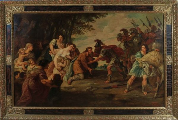 Jakob Und Esau Oil Painting by Hermann Friling