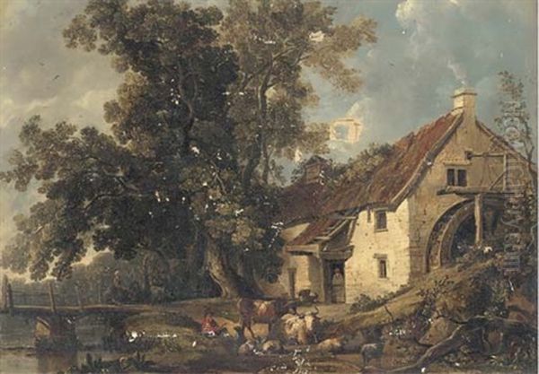 The Mill House Oil Painting by George Arthur Fripp