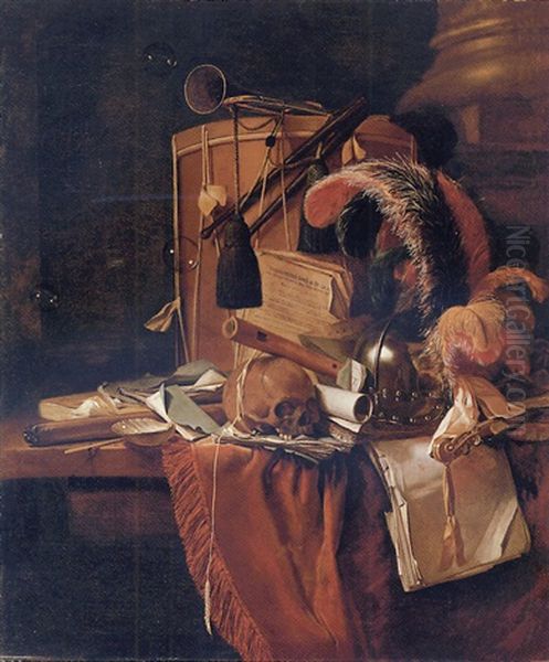 A Vanitas Still Life Oil Painting by Jan (Johannes) Fris