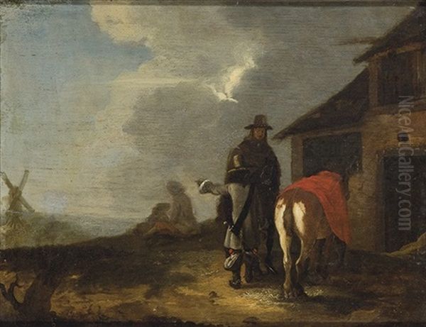 Soldados Descansando Junto A La Posada Oil Painting by Pieter Fris