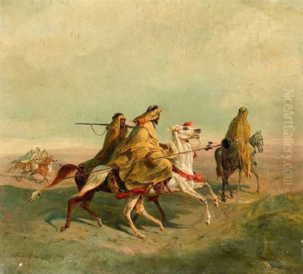 Arabische Reiterhorde Oil Painting by Friedrich Frisch