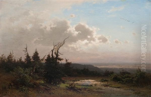 Abendlandschaft Oil Painting by Heinrich Ludwig Frische