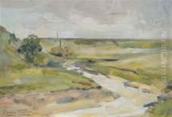 Meandering Stream Oil Painting by Claus Edward Fristrom