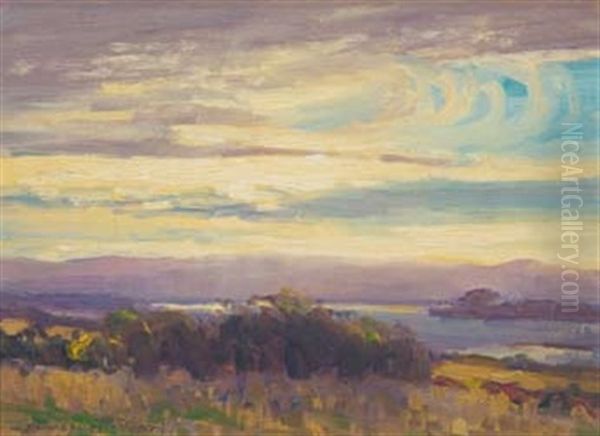 Wellington Harbour Oil Painting by Claus Edward Fristrom