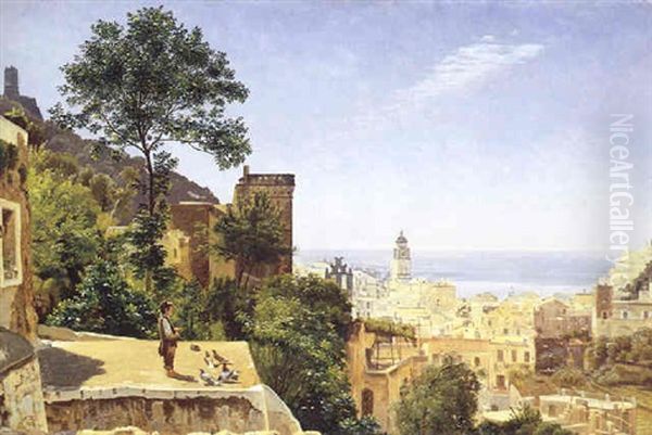 Udsigt Over Napoli Oil Painting by Niels Fristrupp