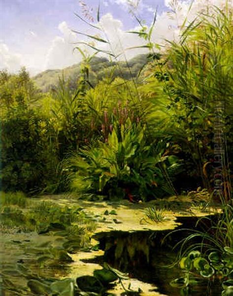 The Lily Pond Oil Painting by Niels Fristrupp