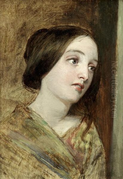 Study Of A Young Girl Oil Painting by William Powell Frith