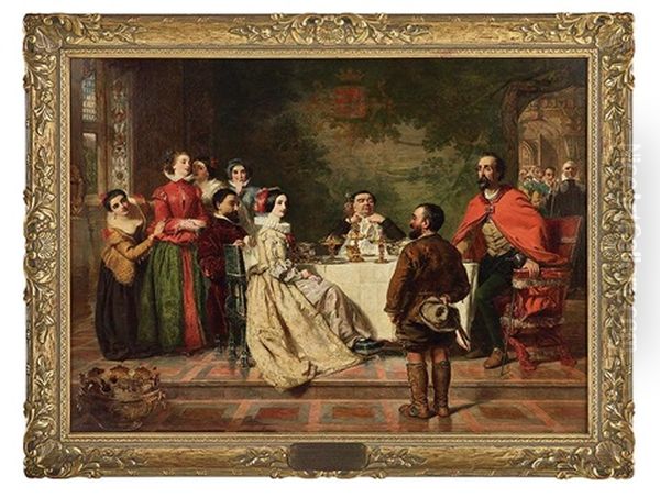 Don Quixote: Sancho Panza Tells A Tale To The Duke And Duchess Oil Painting by William Powell Frith