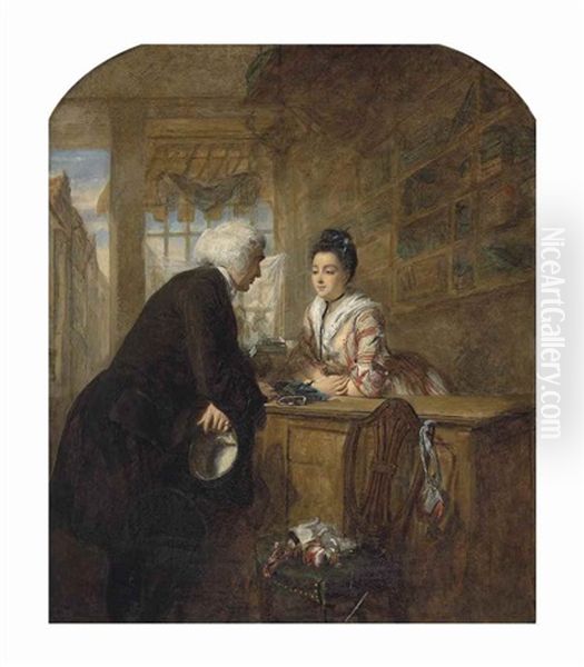 The Glove Seller: A Scene From Sterne's 'sentimental Journey' Oil Painting by William Powell Frith