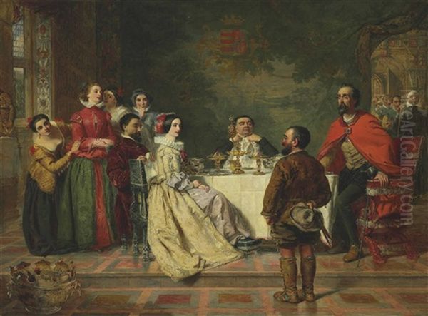 Sancho Tells A Tale To The Duke And Duchess Oil Painting by William Powell Frith