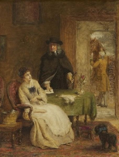 Jonathan Swift Och Vanessa Oil Painting by William Powell Frith