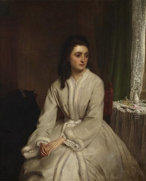 A Pensive Young Woman Oil Painting by William Powell Frith