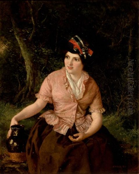 Seated Woman With Jug Oil Painting by William Powell Frith