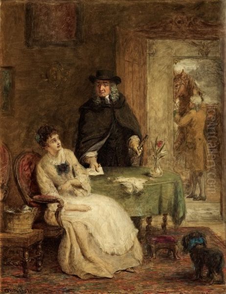 Jonathan Swift Och Vanessa Oil Painting by William Powell Frith