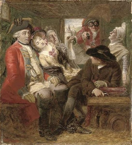 A Sketch For A Stage Coach Adventure In 1750, Bagshot Heath. Fie! A Soldier, And Afear'd Oil Painting by William Powell Frith