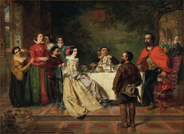 Sancho And Don Quixote (sancho Tells A Tale To The Duke And Duchess...) Oil Painting by William Powell Frith