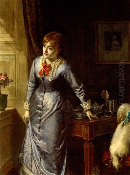 Awaiting Tea Oil Painting by William Powell Frith