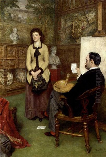 The New Model Oil Painting by William Powell Frith