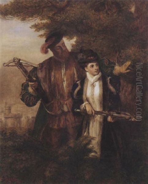 Kinh Henry Ans Anne Boleyn Deer Shooting In Windsor Forest Oil Painting by William Powell Frith