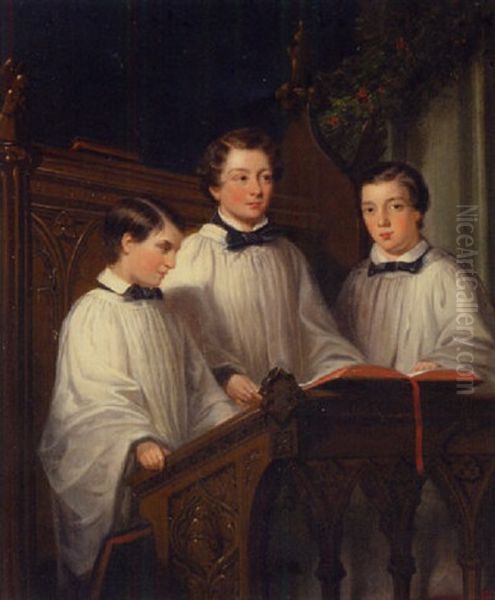 Choristers At Christmas Oil Painting by William Powell Frith